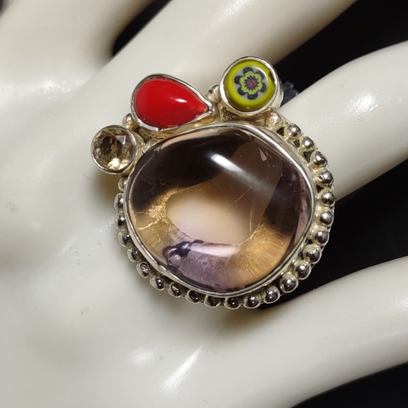 Fabulous Multi Stone Sterling Silver Ring - Picture 3 of 12